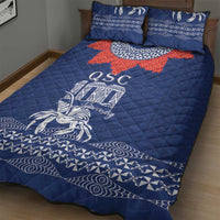 Queen Salote College 100 Years Anniversary Quilt Bed Set Tonga QSC Royal Blue - Polynesian Pride