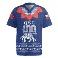 Queen Salote College 100 Years Anniversary Personalized Rugby Jersey Tonga QSC Royal Blue LT7 Royal Blue - Polynesian Pride