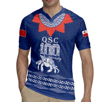 Queen Salote College 100 Years Anniversary Personalized Rugby Jersey Tonga QSC Royal Blue LT7 - Polynesian Pride