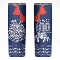 Queen Salote College 100 Years Anniversary Personalized Skinny Tumbler Tonga QSC Royal Blue - Polynesian Pride