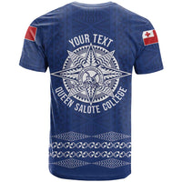 Queen Salote College 100 Years Anniversary Personalized T Shirt Tonga QSC Royal Blue LT7 - Polynesian Pride
