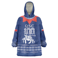Queen Salote College 100 Years Anniversary Personalized Wearable Blanket Hoodie Tonga QSC Royal Blue - Polynesian Pride