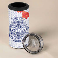Queen Salote College 100 Years Anniversary Personalized 4 in 1 Can Cooler Tumbler Tonga QSC White - Polynesian Pride
