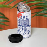 Queen Salote College 100 Years Anniversary Personalized 4 in 1 Can Cooler Tumbler Tonga QSC White - Polynesian Pride