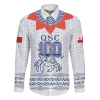 Queen Salote College 100 Years Anniversary Personalized Family Matching Long Sleeve Bodycon Dress and Hawaiian Shirt Tonga QSC White - Polynesian Pride