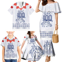Queen Salote College 100 Years Anniversary Personalized Family Matching Mermaid Dress and Hawaiian Shirt Tonga QSC White - Polynesian Pride