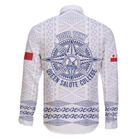 Queen Salote College 100 Years Anniversary Personalized Family Matching Summer Maxi Dress and Hawaiian Shirt Tonga QSC White - Polynesian Pride