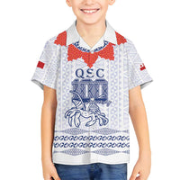 Queen Salote College 100 Years Anniversary Personalized Family Matching Summer Maxi Dress and Hawaiian Shirt Tonga QSC White - Polynesian Pride