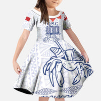 Queen Salote College 100 Years Anniversary Personalized Family Matching Tank Maxi Dress and Hawaiian Shirt Tonga QSC White - Polynesian Pride