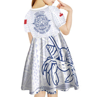 Queen Salote College 100 Years Anniversary Personalized Kid Short Sleeve Dress Tonga QSC White LT7 - Polynesian Pride