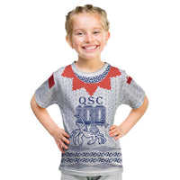 Queen Salote College 100 Years Anniversary Personalized Kid T Shirt Tonga QSC White LT7 White - Polynesian Pride