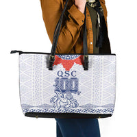 Queen Salote College 100 Years Anniversary Leather Tote Bag Tonga QSC White - Polynesian Pride