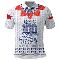 Queen Salote College 100 Years Anniversary Personalized Polo Shirt Tonga QSC White - Polynesian Pride