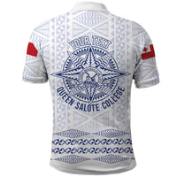 Queen Salote College 100 Years Anniversary Personalized Polo Shirt Tonga QSC White LT7 - Polynesian Pride