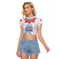 Queen Salote College 100 Years Anniversary Personalized Raglan Cropped T Shirt Tonga QSC White LT7 Female White - Polynesian Pride