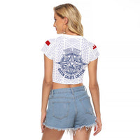 Queen Salote College 100 Years Anniversary Personalized Raglan Cropped T Shirt Tonga QSC White LT7 - Polynesian Pride
