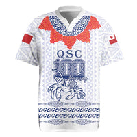 Queen Salote College 100 Years Anniversary Personalized Rugby Jersey Tonga QSC White LT7 White - Polynesian Pride
