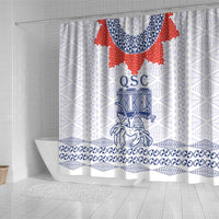 Queen Salote College 100 Years Anniversary Shower Curtain Tonga QSC White - Polynesian Pride