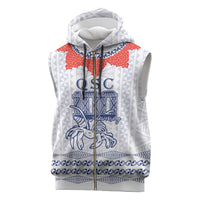 Queen Salote College 100 Years Anniversary Personalized Sleeveless Zip Hoodie Tonga QSC White LT7 White - Polynesian Pride