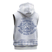 Queen Salote College 100 Years Anniversary Personalized Sleeveless Zip Hoodie Tonga QSC White LT7 - Polynesian Pride