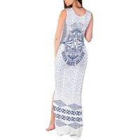 Queen Salote College 100 Years Anniversary Personalized Tank Maxi Dress Tonga QSC White - Polynesian Pride