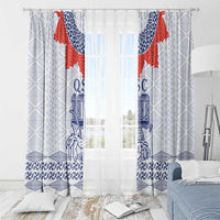 Queen Salote College 100 Years Anniversary Window Curtain Tonga QSC White - Polynesian Pride