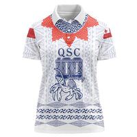 Queen Salote College 100 Years Anniversary Personalized Women Polo Shirt Tonga QSC White LT7 Female White - Polynesian Pride