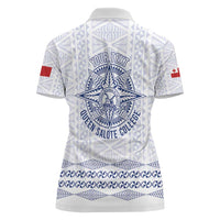 Queen Salote College 100 Years Anniversary Personalized Women Polo Shirt Tonga QSC White - Polynesian Pride