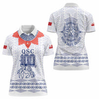 Queen Salote College 100 Years Anniversary Personalized Women Polo Shirt Tonga QSC White - Polynesian Pride