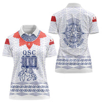 Queen Salote College 100 Years Anniversary Personalized Women Polo Shirt Tonga QSC White LT7 - Polynesian Pride
