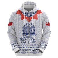 Queen Salote College 100 Years Anniversary Personalized Zip Hoodie Tonga QSC White - Polynesian Pride