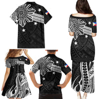 Personalised Philippines Family Matching Puletasi Dress and Hawaiian Shirt Tribal Sun LT7 - Polynesian Pride