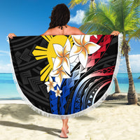 Personalised Philippines Tribal Beach Blanket Mix Plumeria - Flag Colors LT7 - Polynesian Pride