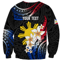 Personalised Philippines Tribal Sweatshirt Mix Plumeria - Flag Colors LT7 - Polynesian Pride