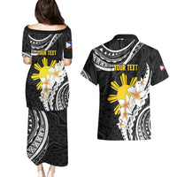 Personalised Philippines Tribal Couples Matching Puletasi Dress and Hawaiian Shirt Mix Plumeria LT7 - Polynesian Pride