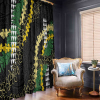 Hawaii Aloha Kakau Window Curtain Puakenikeni and Maile Lei Twist