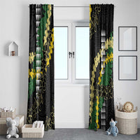 Hawaii Aloha Kakau Window Curtain Puakenikeni and Maile Lei Twist