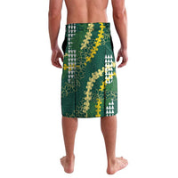 Hawaii Aloha Kakau Lavalava Green Puakenikeni and Maile Lei Twist