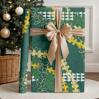 Hawaii Aloha Kakau Wrapping Paper Green Puakenikeni and Maile Lei Twist LT7 - Polynesian Pride