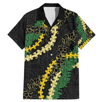 Hawaii Puakenikeni - Maile Lei Family Matching Mermaid Dress and Hawaiian Shirt Obsidian Black