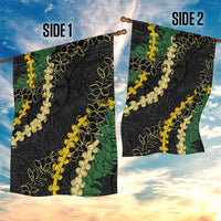Hawaii Puakenikeni - Maile Lei Garden Flag Obsidian Black LT7 - Polynesian Pride