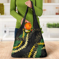 Hawaii Puakenikeni - Maile Lei Grocery Bag Obsidian Black