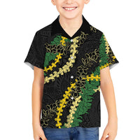 Hawaii Puakenikeni - Maile Lei Kid Hawaiian Shirt Obsidian Black