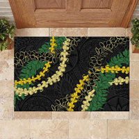 Hawaii Puakenikeni - Maile Lei Rubber Doormat Obsidian Black LT7 Black - Polynesian Pride