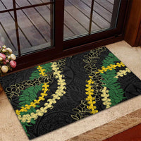 Hawaii Puakenikeni - Maile Lei Rubber Doormat Obsidian Black LT7 - Polynesian Pride