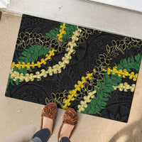 Hawaii Puakenikeni - Maile Lei Rubber Doormat Obsidian Black LT7 - Polynesian Pride