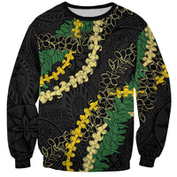 Hawaii Puakenikeni - Maile Lei Sweatshirt Obsidian Black LT7 Unisex Black - Polynesian Pride