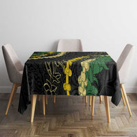 Hawaii Puakenikeni - Maile Lei Tablecloth Obsidian Black LT7 - Polynesian Pride