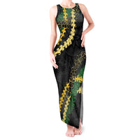 Hawaii Puakenikeni - Maile Lei Tank Maxi Dress Obsidian Black LT7 Women Black - Polynesian Pride