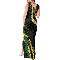 Hawaii Puakenikeni - Maile Lei Tank Maxi Dress Obsidian Black LT7 - Polynesian Pride